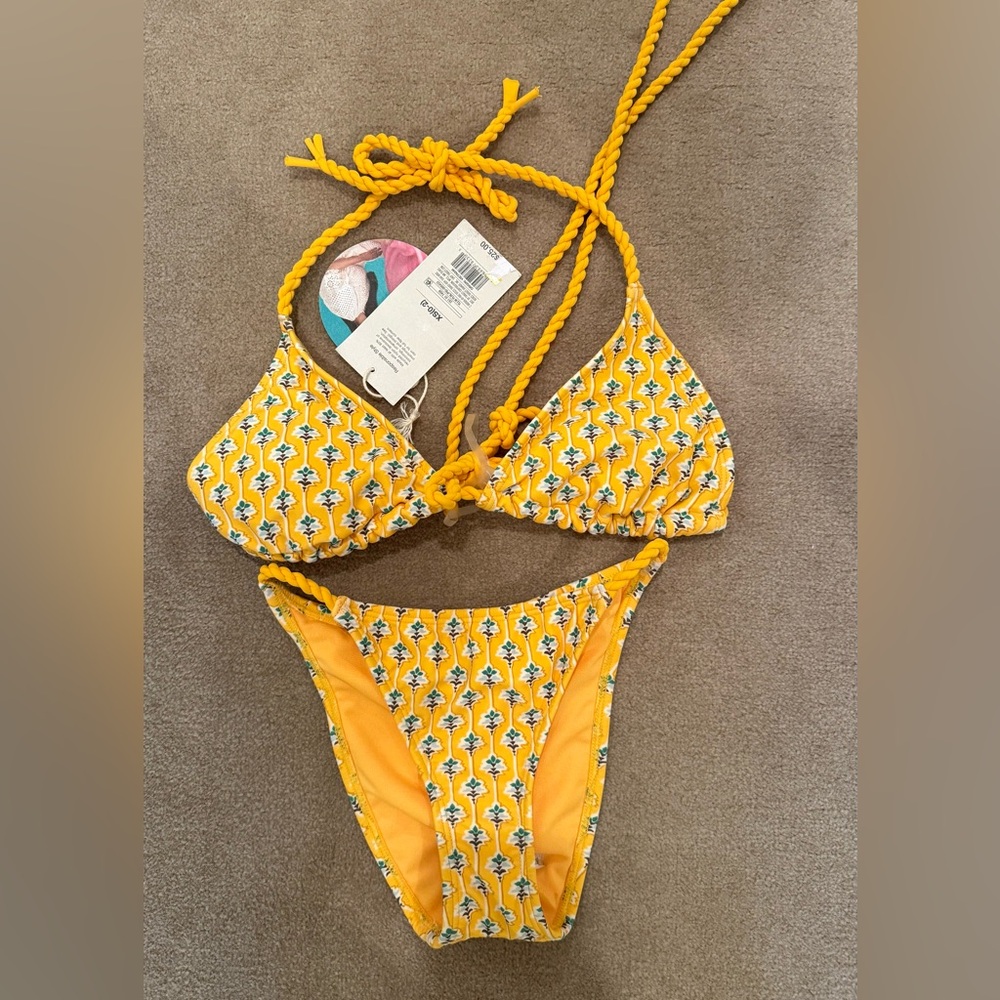 Sunny Yellow Patterned Bikini